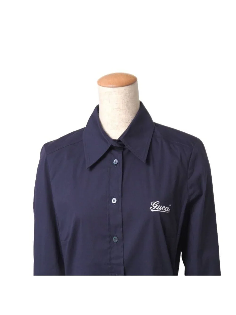 Gucci Blouse Stretch Long Sleeve Shirt Logo Embroidery
